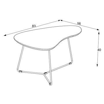 Coppia tavolini da salotto con piano colore cemento e base metallo nera Tussey