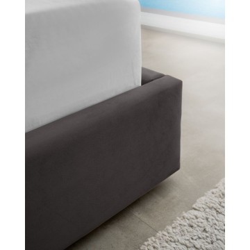 Letto matrimoniale Wilma imbottito con contenitore in tessuto Vogue colore grafite