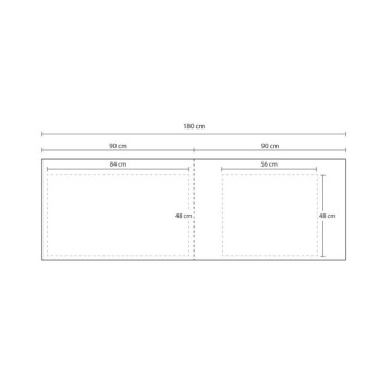 Top cucina forato colore effetto travertino foro lavello destro 180x60x3.8H