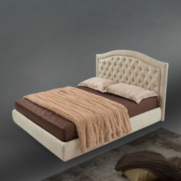 Letto matrimoniale con contenitore e testiera colore rodi - Flatia