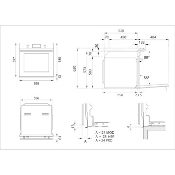Forno a vapore incasso pirolitico Bertazzoni F6011MODVPTZ colore zinco classe A++