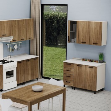 Sottolavello 2 ante 80x50x85H SENZA LAVELLO colore noce naturale