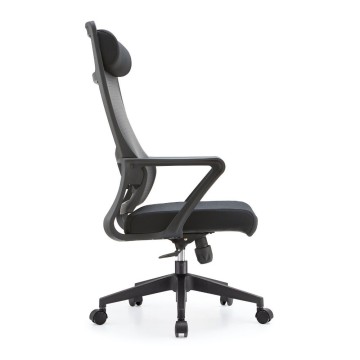 Poltrona ufficio Pasco colore nero schienale alto traforato