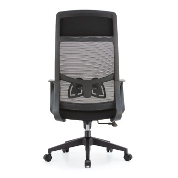 Poltrona ufficio Pasco colore nero schienale alto traforato