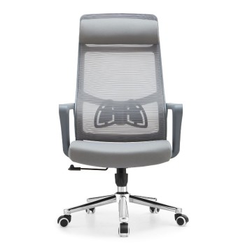 Poltrona ufficio Pasco colore grigio schienale alto traforato