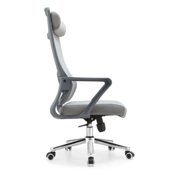 Poltrona ufficio Pasco colore grigio schienale alto traforato