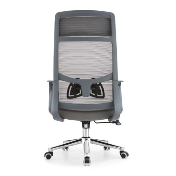 Poltrona ufficio Pasco colore grigio schienale alto traforato