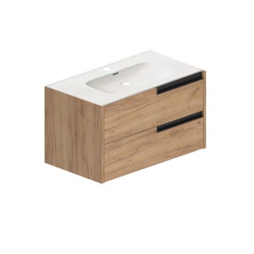 Mobile bagno sospeso Modular colore rovere miele con cassetti 80x45x50H