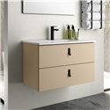 Mobile bagno sospeso colore cappuccino 2 cassetti Invicta 60x45x48H