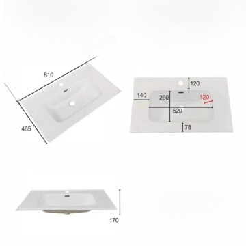 Mobile bagno sospeso colore nero 2 cassetti Invicta 80x45x48H