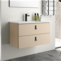 Mobile bagno sospeso colore cappuccino 2 cassetti Invicta 80x45x48H
