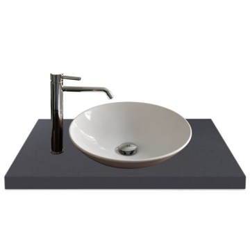 Piano lavabo rettangolare truciolare antracite satinato 120x47x3.8H