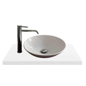 Piano lavabo rettangolare truciolare bianco 80x48x4H