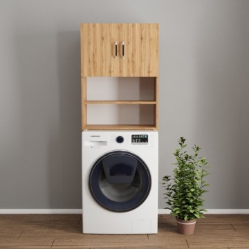 Mobile copri lavatrice Marsiglia con Ante e ripiani colore rovere 64x20x180H