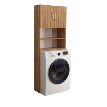 Mobile copri lavatrice Marsiglia con Ante e ripiani colore rovere 64x20x180H