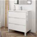 Mobile bagno Bolton colore bianco 80x45x84H con 3 cassetti: design moderno e funzionalità senza compromessi