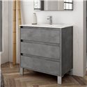 Mobile bagno Bolton colore cemento 80x45x84H con 3 cassetti: design moderno e funzionalità senza compromessi