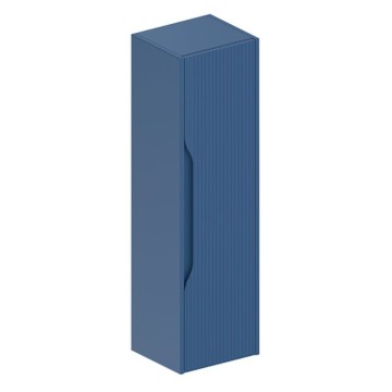 Colonna bagno sospesa Soho colore azzurro opaco effetto cannettato 35x30x120H