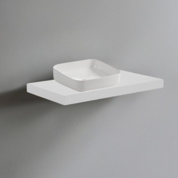 Mensolone da bagno bianco 80x48 con lavabo da appoggio bianco: minimalismo e funzionalità per un bagno moderno Mensolone da bagno bianco 80x48 con lavabo da appoggio bianco: minimalismo e funzionalità per un bagno moderno