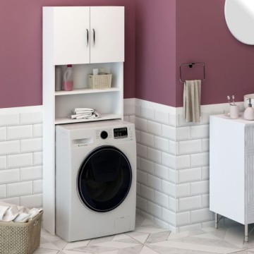 Mobile Coprilavatrice 60x180 cm con ante e ripiani colore bianco
