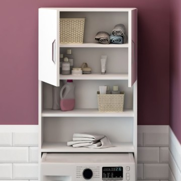 Mobile Coprilavatrice 60x180 cm con ante e ripiani colore bianco