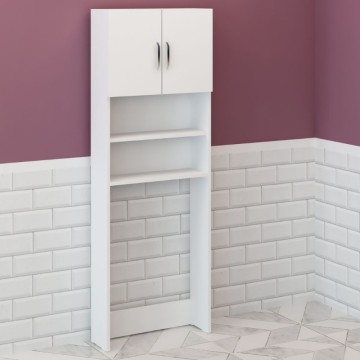 Mobile Coprilavatrice 60x180 cm con ante e ripiani colore bianco