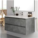 Mobile bagno sospeso Bolton colore cemento 80x45x48H 2 cassetti: design moderno e funzionalità
