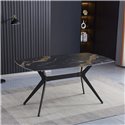 Tavolo fisso piano ceramica effetto marmo nero opaco Callista 160x90x76H