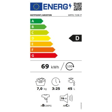 Lavatrice carica dall'alto Hotpoint Ariston WMTG723BIT 7kg 1200 giri classe D