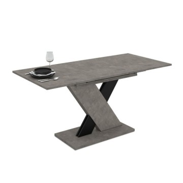 Tavolo allungabile cemento e nero 120x75 cm - Axi