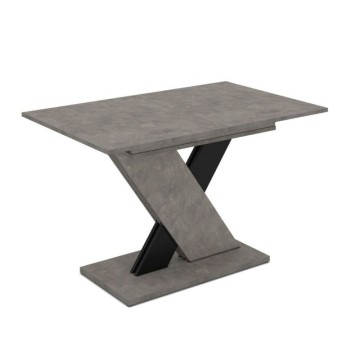 Tavolo allungabile cemento e nero 120x75 cm - Axi