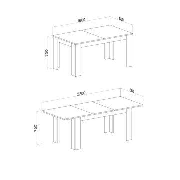 Tavolo allungabile noce Eastwood 160x88 cm - Ulrich | Toscohome
