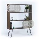 Libreria con ripiani noce e gambe nere 94x117H cm - Illia