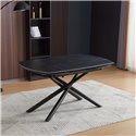 Tavolo allungabile piano ceramica effetto marmo nero opaco Astrid 140x90x76H
