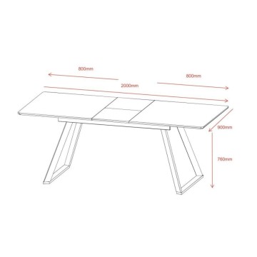 Tavolo Allungabile Shelton colore nero 160x90x76H: Stile, funzionalità e resistenza