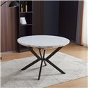 Tavolo rotondo allungabile Evelina piano effetto marmo bianco lucido 120x120x76H