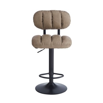 Sgabello bar ecopelle tortora Tati - Stile e comfort in un design contemporaneo