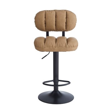 Sgabello bar ecopelle cammello Tati - Stile e comfort in un design contemporaneo