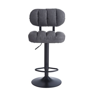 Sgabello bar ecopelle grigio Tati - Stile e comfort in un design contemporaneo