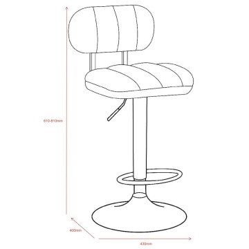 Sgabello bar ecopelle grigio Tati - Stile e comfort in un design contemporaneo