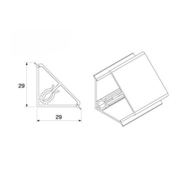 Alzatina triangolare in pvc effetto marmo granito baveno 500x2.9x2.9H