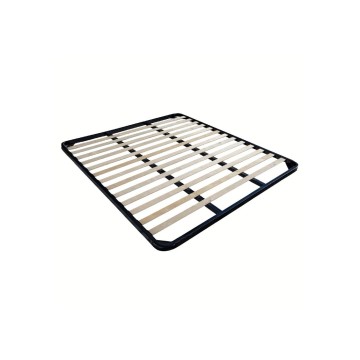 Letto matrimoniale con contenitore e testiera rivestito in tessuto colore grigio - Napoli