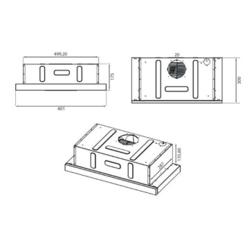 Cappa sottopensile nera 60 cm con frontalino inox | Toscohome