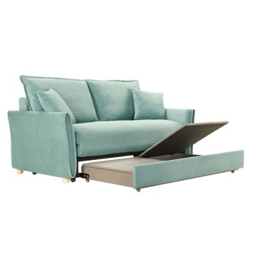 Divano Letto Cassie 3 posti tessuto verde acqua 176x93x97H: Stile, Comfort e Funzionalità