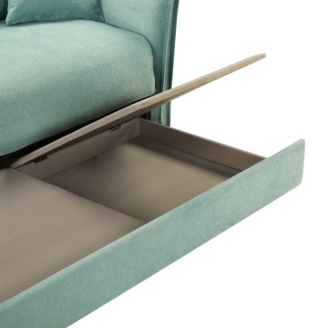 Divano Letto Cassie 3 posti tessuto verde acqua 176x93x97H: Stile, Comfort e Funzionalità
