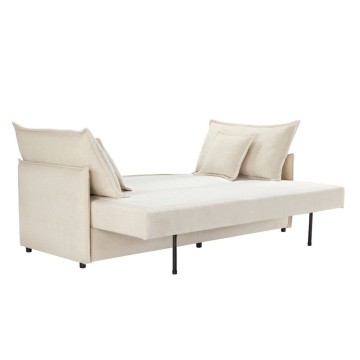 Divano Letto Ghide colore panna 217x86x95H:Comfort e Funzionalità