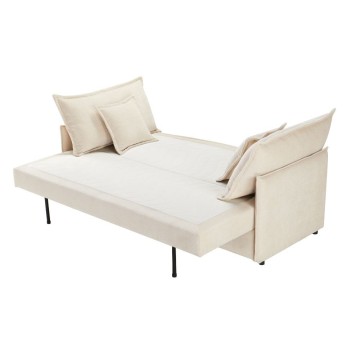 Divano Letto Ghide colore panna 217x86x95H:Comfort e Funzionalità