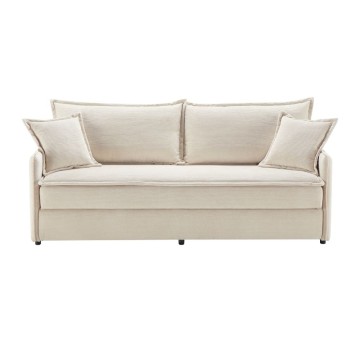 Divano Letto Ghide colore panna 217x86x95H:Comfort e Funzionalità