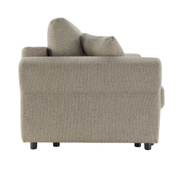 Divano Letto con topper Loki colore tortora 245x105x92H