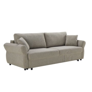 Divano Letto con topper Loki colore tortora 245x105x92H